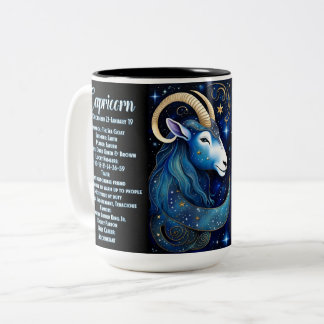 Gepersonaliseerde juweel Galaxy Zodiac Steenbok Tweekleurige Koffiemok
