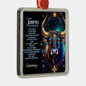 Gepersonaliseerde juweel Galaxy Zodiac Taurus Metalen Ornament (Rechts)