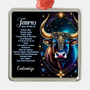 Gepersonaliseerde juweel Galaxy Zodiac Taurus Metalen Ornament