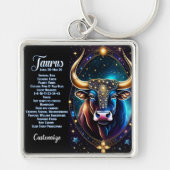 Gepersonaliseerde juweel Galaxy Zodiac Taurus Sleutelhanger (Voorkant)