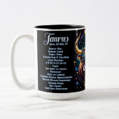 Gepersonaliseerde juweel Galaxy Zodiac Taurus Tweekleurige Koffiemok (Links)