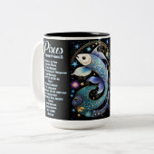 Gepersonaliseerde juweel Galaxy Zodiac Vissen Tweekleurige Koffiemok (Voorkant links)