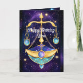 Gepersonaliseerde juweel Galaxy Zodiac Weegschaal Kaart (Voorkant)