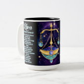 Gepersonaliseerde juweel Galaxy Zodiac Weegschaal Tweekleurige Koffiemok (Voorkant links)