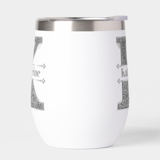 Gepersonaliseerde K Initiaal Silver Monogram Jouw  (Links)