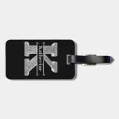 Gepersonaliseerde K Initiaal Silver Monogram Jouw  Bagagelabel (Achterkant horizontaal)