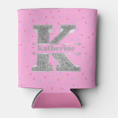 Gepersonaliseerde K Initiaal Silver Monogram Jouw  Blikjeskoeler (Voorkant)