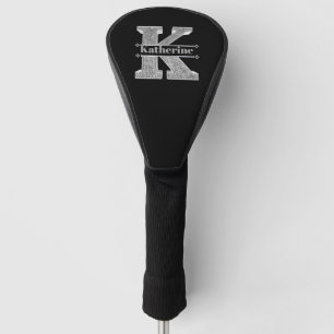 Gepersonaliseerde K Initiaal Silver Monogram Jouw Golfheadcover