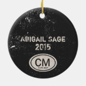 Gepersonaliseerde  Kaapstad mei New Jersey Keramisch Ornament (Achterkant)