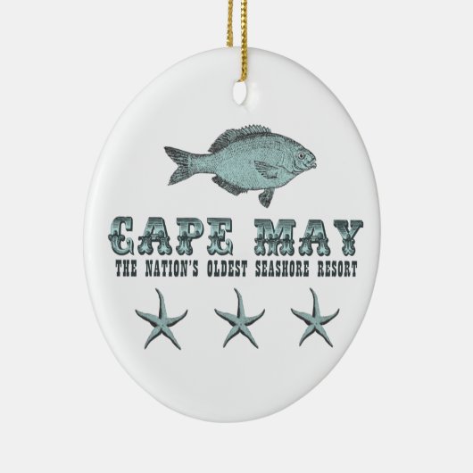 Gepersonaliseerde Kaapverdië New Jersey Seashore R Keramisch Ornament (Rechts)