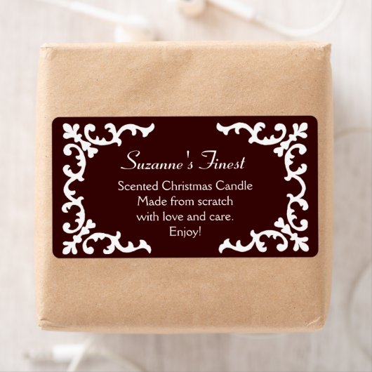 Gepersonaliseerde Kaars of Canning Jar Brown Label (Insitu)