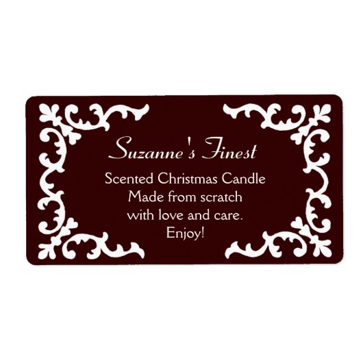 Gepersonaliseerde Kaars of Canning Jar Brown Label (Voorkant)