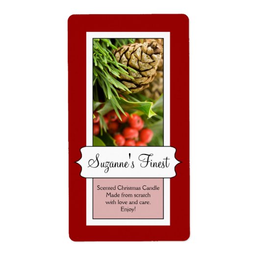 Gepersonaliseerde Kaars of Canning Jar Christmas L Etiket (Voorkant)