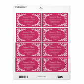 Gepersonaliseerde Kaars of Canning Jar Pink Label (Full Sheet)