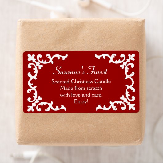 Gepersonaliseerde Kaars of Canning Jar Red Label (Insitu)