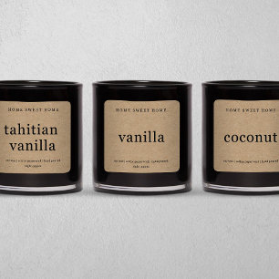 Gepersonaliseerde kaarsenlabel vierkante Kraft ach Vierkante Sticker