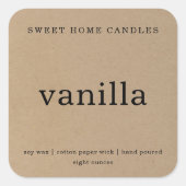 Gepersonaliseerde kaarsenlabel vierkante Kraft ach Vierkante Sticker (Voorkant)