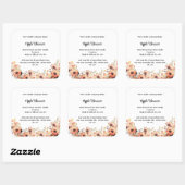 Gepersonaliseerde kaarsenlabels Perzik Wildflower  Vierkante Sticker (Vel)