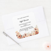 Gepersonaliseerde kaarsenlabels Perzik Wildflower  Vierkante Sticker (Envelop)