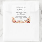 Gepersonaliseerde kaarsenlabels Perzik Wildflower  Vierkante Sticker (Tas)