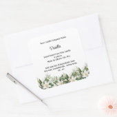 Gepersonaliseerde kaarsenlabels Witte bloemenbloem Vierkante Sticker (Envelop)