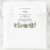 Gepersonaliseerde kaarsenlabels Witte bloemenbloem Vierkante Sticker (Tas)