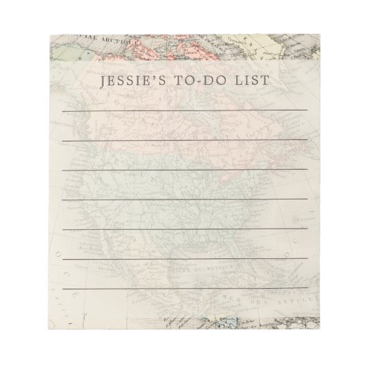 Gepersonaliseerde  kaart om te doen lijst Notitieb Notitieblok (Voorkant)