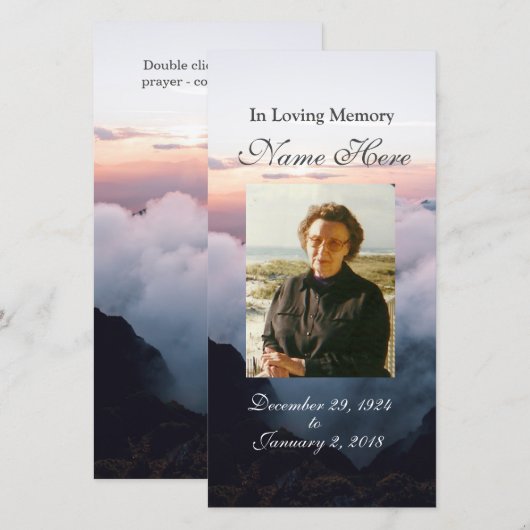 Gepersonaliseerde Kaart van gebedde gebedden / geb (Voorkant / Achterkant)