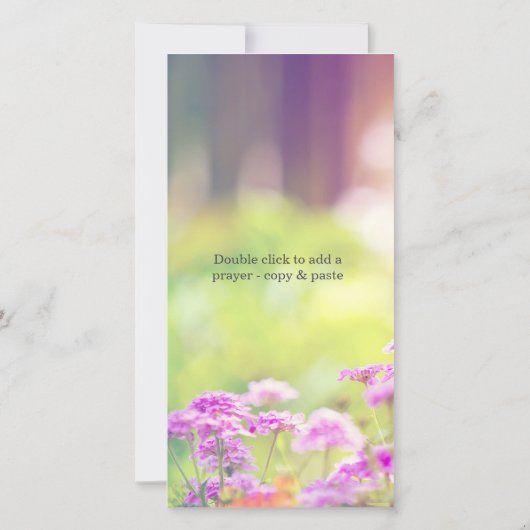 Gepersonaliseerde Kaart van gebedde gebedden / geb (Achterkant)