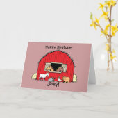 Gepersonaliseerde Kaart van jonge landbouwhuisdier (Gele Bloem)