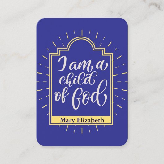 Gepersonaliseerde Kaart voor het bedtijdgebed van  Plaatskaartje (Voorkant)