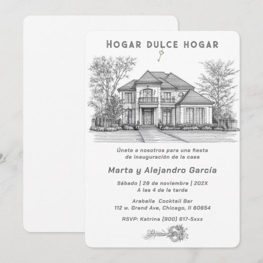 Gepersonaliseerde Kaarten Voor Huisopening (Voorkant / Achterkant)
