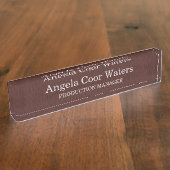 Gepersonaliseerde Kabul lederen patroon textuur Naambordje (Zijkant)