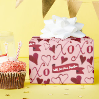 Gepersonaliseerde kalligrafie Boho Valentijnsdag X Cadeaupapier