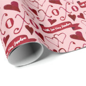 Gepersonaliseerde kalligrafie Boho Valentijnsdag X Cadeaupapier (Rol Hoek)