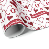 Gepersonaliseerde kalligrafie Boho Valentijnsdag X Cadeaupapier (Rol Hoek)