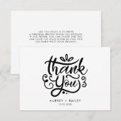 Gepersonaliseerde kalligrafie bruiloft Dank u Bedankkaart (Voorkant / Achterkant)