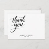 Gepersonaliseerde kalligrafie bruiloft Dank u Bedankkaart (Voorkant / Achterkant)