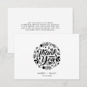 Gepersonaliseerde kalligrafie bruiloft Dank u Bedankkaart (Voorkant / Achterkant)
