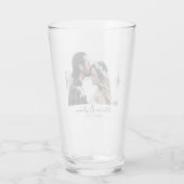 Gepersonaliseerde kalligrafie foto bruiloft glas (Achterkant)