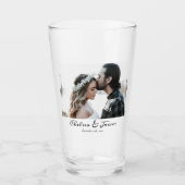 Gepersonaliseerde kalligrafie foto bruiloft glas (Voorkant)