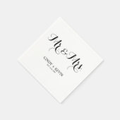 Gepersonaliseerde kalligrafie Mr en Mrs Wedding Pa Servet (Hoek)