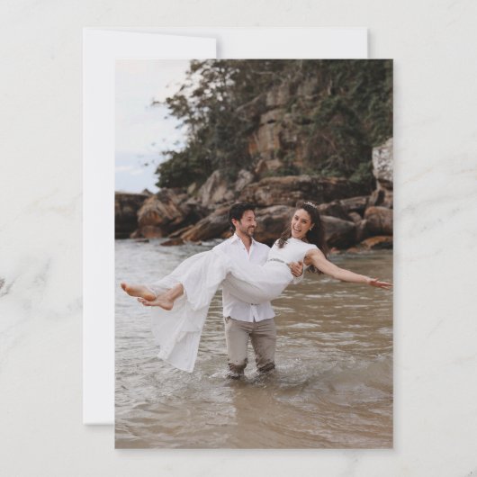 Gepersonaliseerde kalligrafie QR-code bruiloft Kaart (Achterkant)