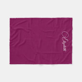 Gepersonaliseerde Kalligrafie Script Naam Wijnkleu Fleece Deken (Voorkant (Horizontaal))