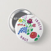 Gepersonaliseerde Kalosai Bloem Stem Ronde Button 5,7 Cm (Voorkant /achterkant)