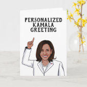 Gepersonaliseerde Kamala groet Kaart (Gele Bloem)