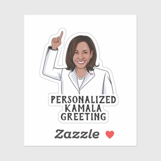 Gepersonaliseerde Kamala groet Sticker (Vel)