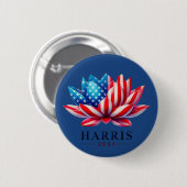 Gepersonaliseerde kamala harris bloem Amerika Ronde Button 5,7 Cm (Voorkant /achterkant)