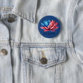 Gepersonaliseerde kamala harris bloem Amerika Ronde Button 5,7 Cm (In situ)