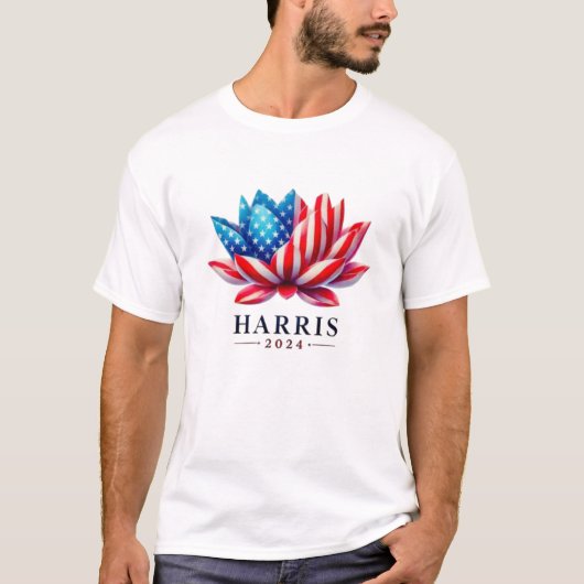Gepersonaliseerde kamala harris bloem Amerika T-shirt (Voorkant)